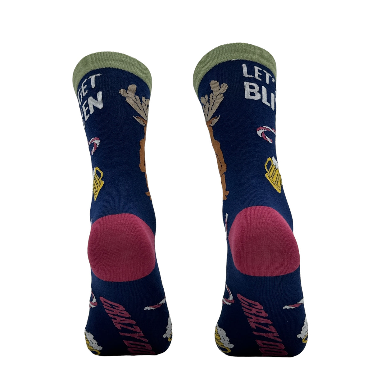 Women's Lets Get Blitzen Socks Funny Sarcastic Christmas Drinking Graphic Footwear