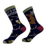 Women's Lets Get Blitzen Socks Funny Sarcastic Christmas Drinking Graphic Footwear