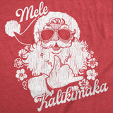 Mens Funny T Shirts Mele Kalikimaka Santa Sarcastic Hawaiian Christmas Graphic Tee For Men