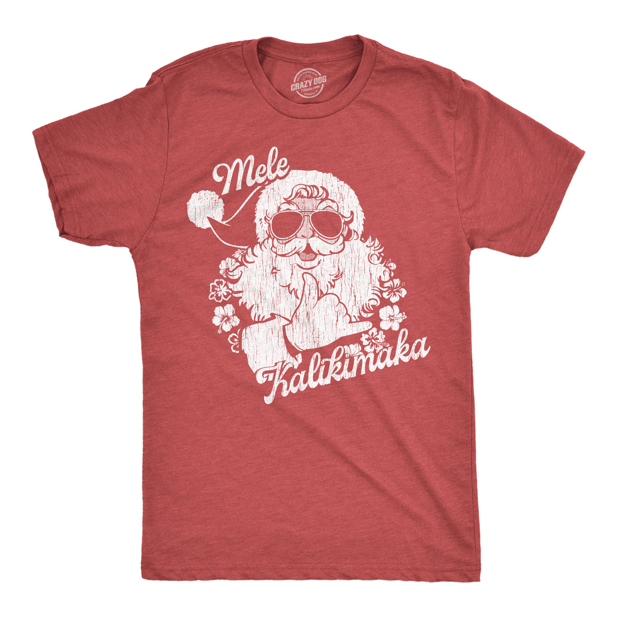 Mens Funny T Shirts Mele Kalikimaka Santa Sarcastic Hawaiian Christmas Graphic Tee For Men