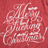 Womens Funny T Shirts Merry Fucking Christmas Sarcastic Xmas Season Lovers Graphic Tee For Ladies