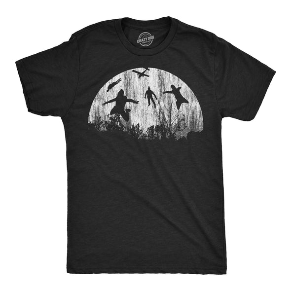 Mens Funny T Shirts Moon Skydivers Novelty Graphic Tee For Men