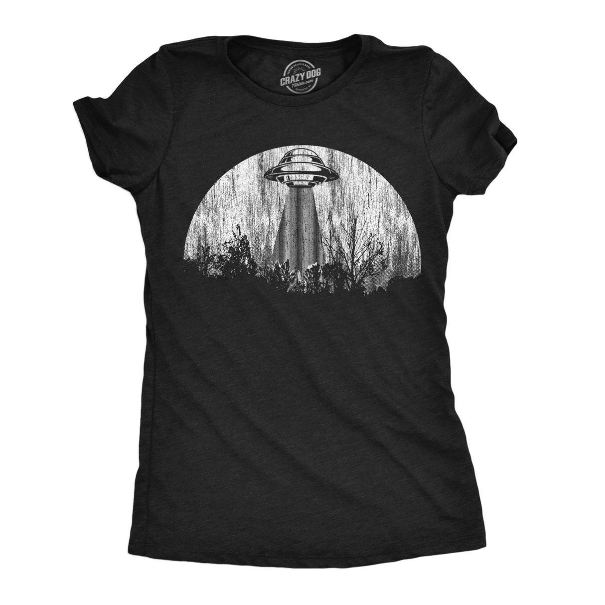 Womens Moon UFO Funny T Shirts Alien Spaceship Graphic Tee For Ladies