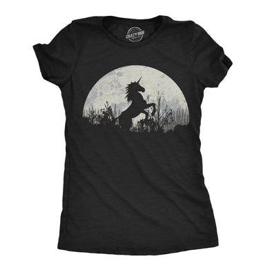 Womens Funny T Shirts Moon Unicorn Fantasy Graphic Tee For Ladies