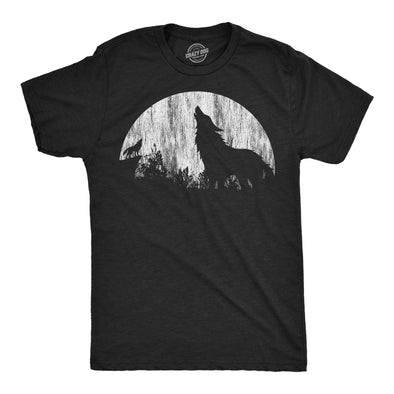 Mens Funny T Shirts Moon Wolves Novelty Graphic Tee For Men