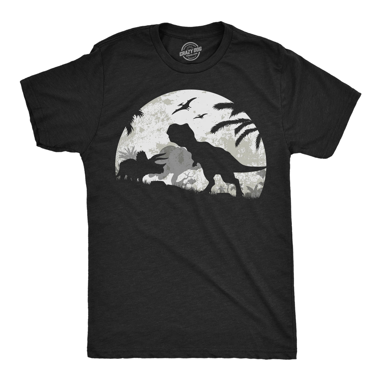 Mens Funny T Shirts Moonlight Dinos Sarcastic Dinosaur Graphic Novelty Tee for Men