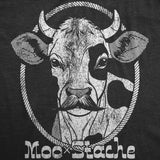 Mens Funny T Shirts Moo Stache Sarcastic Cow Graphic Novelty Mustache Tee for Men