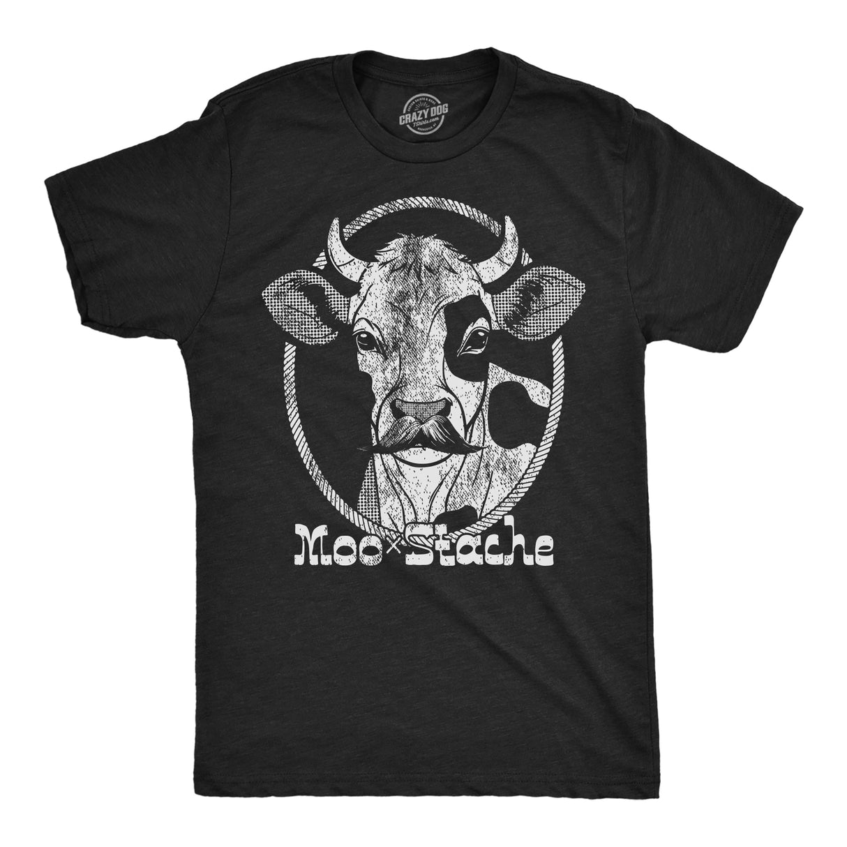 Mens Funny T Shirts Moo Stache Sarcastic Cow Graphic Novelty Mustache Tee for Men