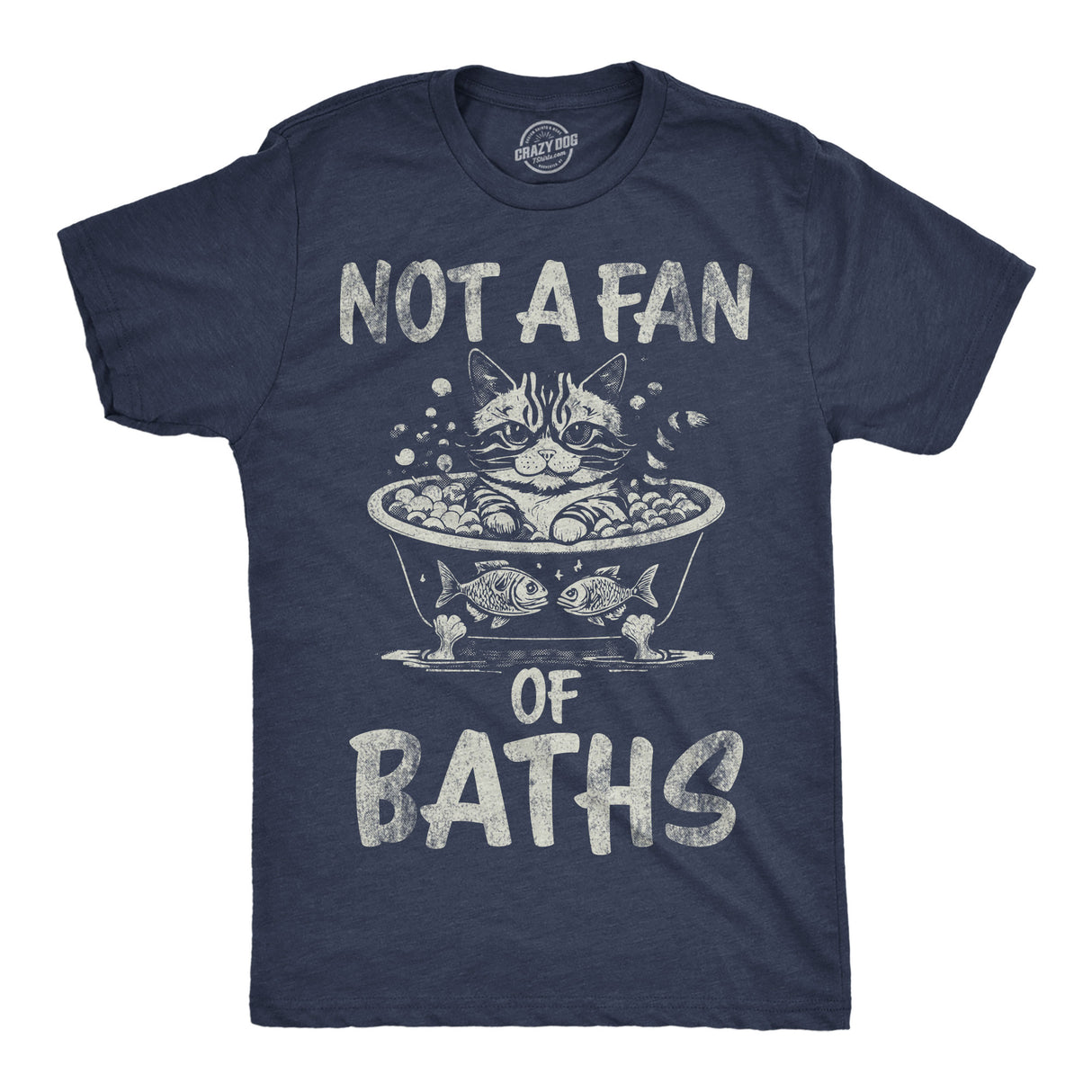 Mens Funny T Shirts Not A Fan Of Baths Sarcastic Kitten Graphic Novelty Tee For Men