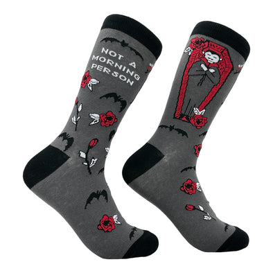 Men's Not A Morning Person Socks Funny Sarcastic Vampire Graphic Footwear