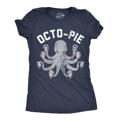 Womens Octo Pie T Shirt Funny Pizza Lovers Octopus Joke Tee For Ladies