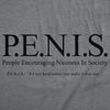 Mens Funny T Shirts PENIS People Encouraging Niceness In Society Sarcastic Acronym Tee For Men