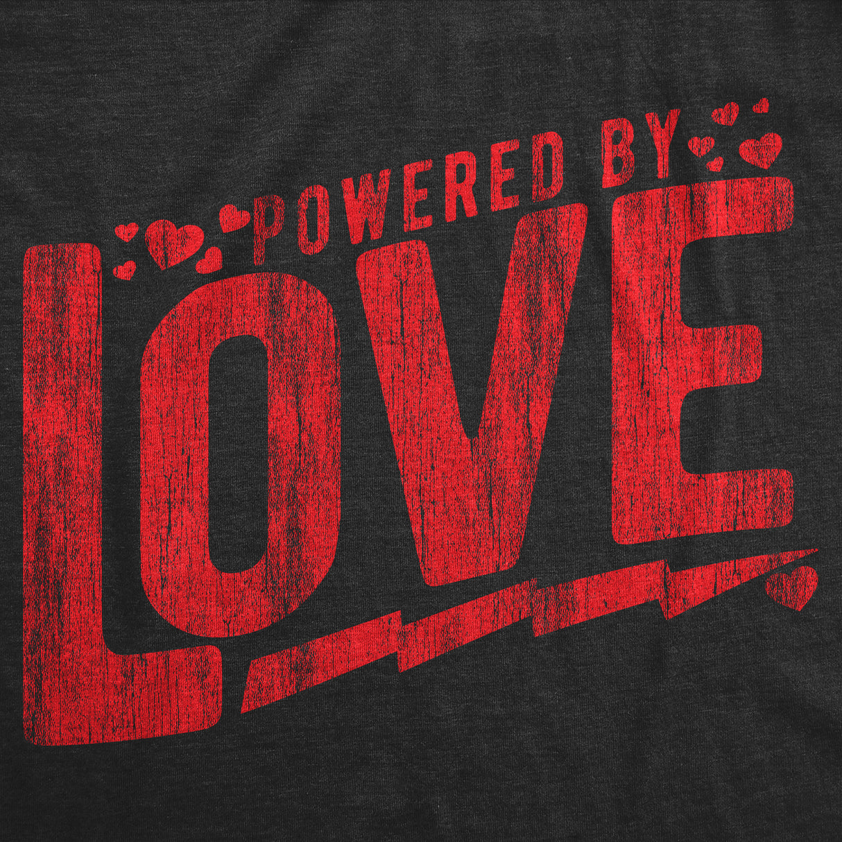 Womens Powered By Love Funny T Shirts Cute Valentines Day Graphic Tee For Ladies