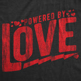 Mens Powered By Love Funny T Shirts Cute Valentines Day Graphic Tee For Men