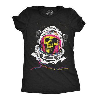 Womens Funny T Shirts Rainbow Astronaut Skull Cool Graphic Tee For Ladies