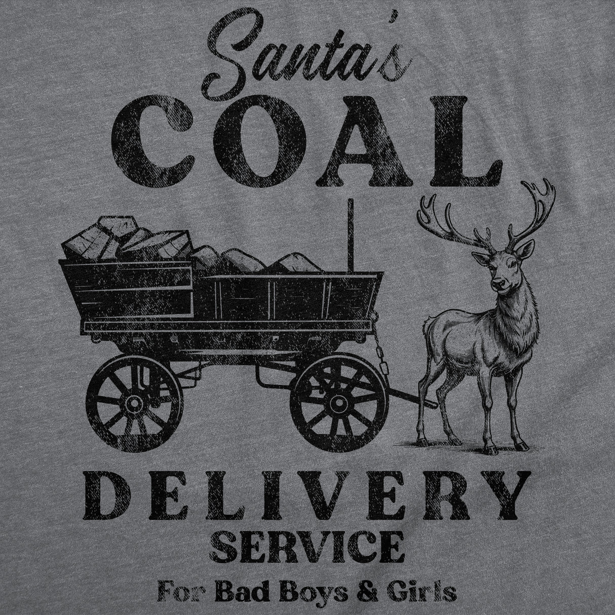 Mens Funny T Shirts Santas Coal Delivery Service Sarcastic Xmas Graphic Tee for Men