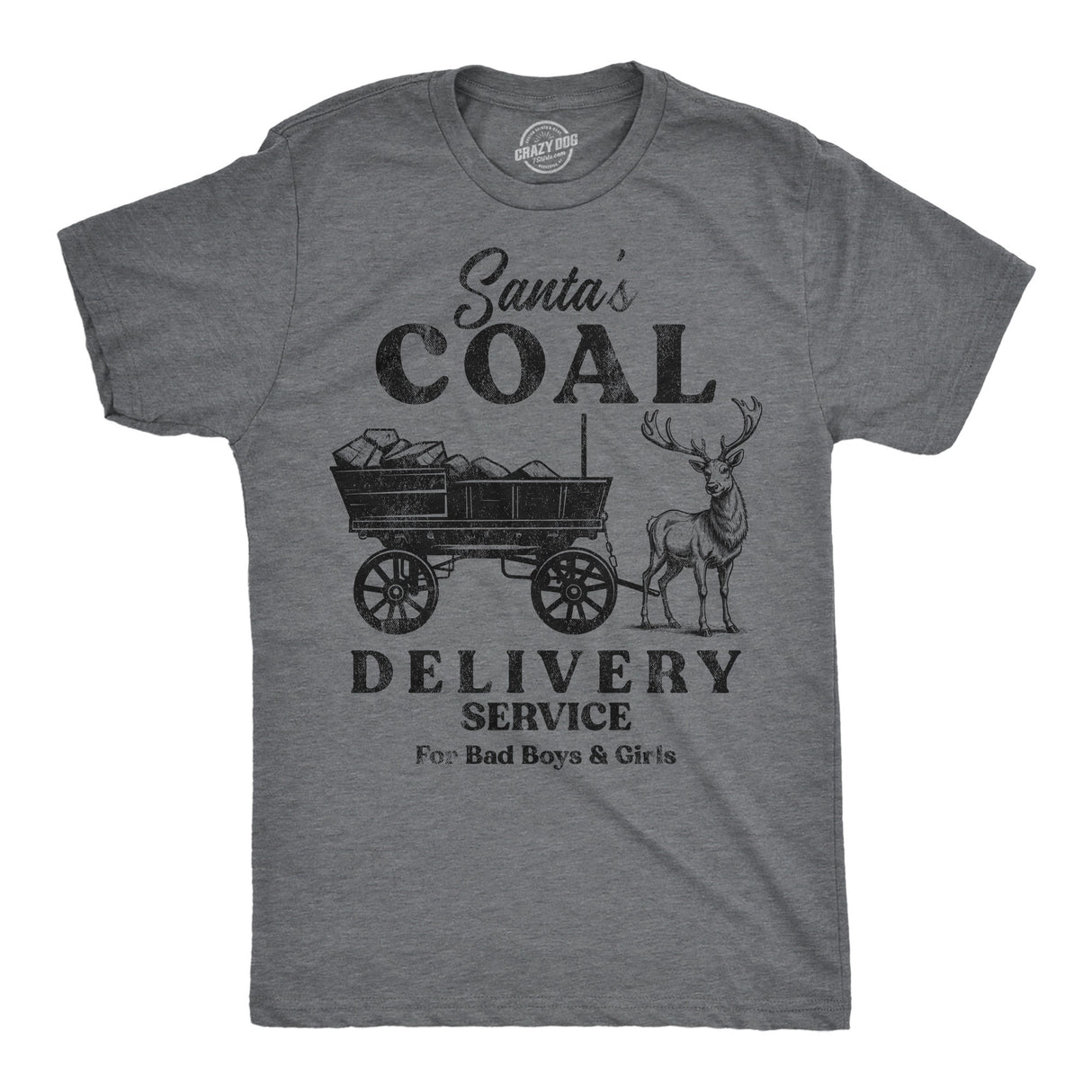 Mens Funny T Shirts Santas Coal Delivery Service Sarcastic Xmas Graphic Tee for Men