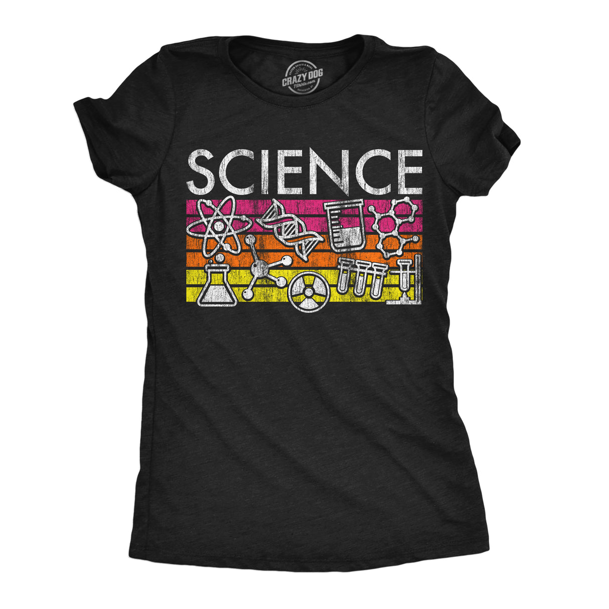 Womens Science Stripes Funny T Shirts Awesome Scientific Graphic Tee For Ladies