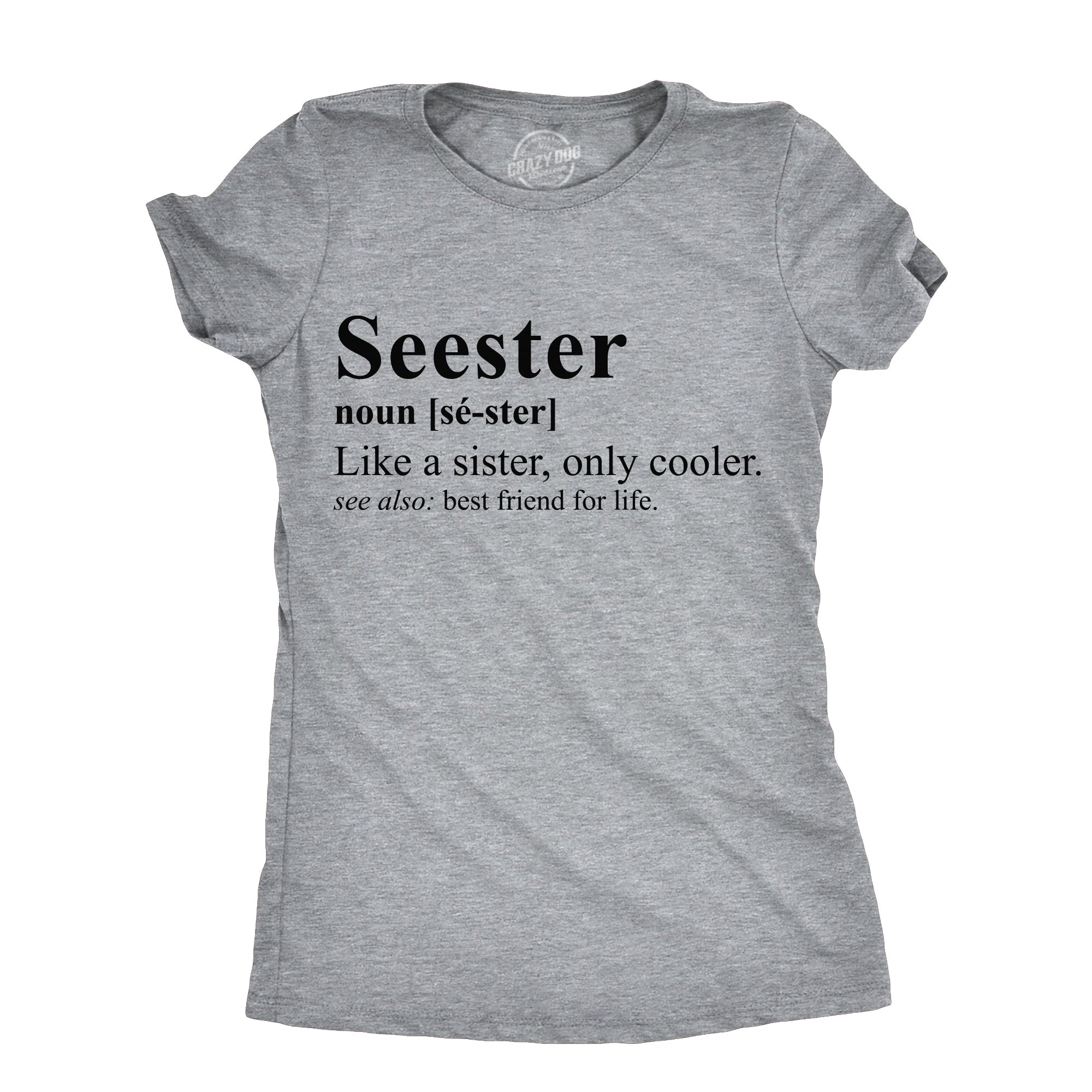 Womens Funny T Shirts Seester Sarcastic Sister Graphic Tee For Ladies Nerdy Shirts