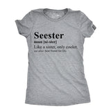 Womens Funny T Shirts Seester Sarcastic Sister Graphic Tee For Ladies