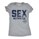 Womens Funny T Shirts Sex Instructor Sarcastic Novelty Tee For Ladies