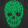 Womens Skull Of Clovers T Shirt Funny St Pattys Day Four Leaf Clover Skeleton Tee For Ladies