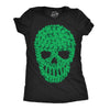 Womens Skull Of Clovers T Shirt Funny St Pattys Day Four Leaf Clover Skeleton Tee For Ladies