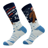 Men's Squatchin Through The Snow Socks Funny Sarcastic Christmas Novelty Footwear