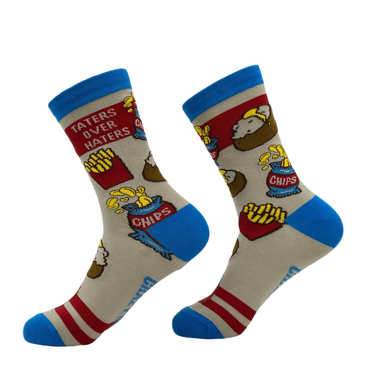 Women's Taters Over Haters Socks Funny Sarcastic Potato Graphic Novelty Footwear