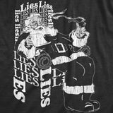 Mens Funny T Shirts Santas Throne Of Lies Sarcastic Christmas Graphic Novelty Tee for Men