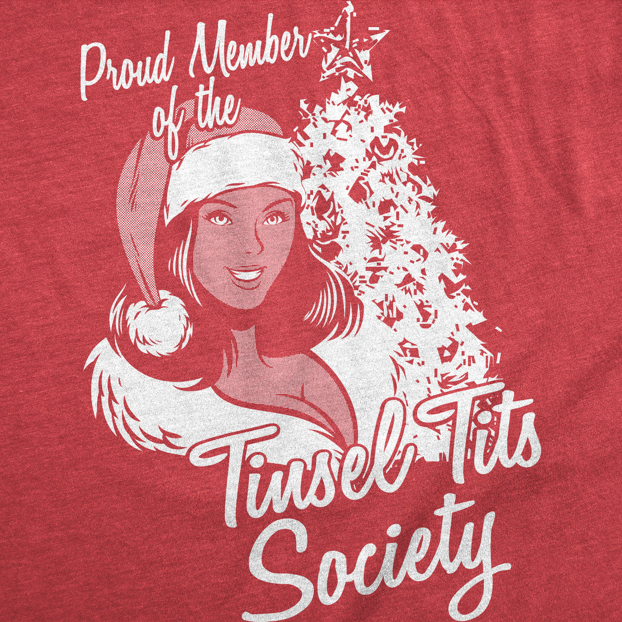 Womens Funny T Shirts Proud Member Of The Tinsel Tits Society Sarcastic Adult Xmas Tee For Ladies