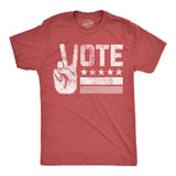 Mens Vote Peace Hand Funny T Shirt Election Graphic Tee For Men