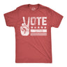 Mens Vote Peace Hand Funny T Shirt Election Graphic Tee For Men