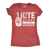 Womens Vote Peace Hand Funny T Shirt Election Graphic Tee For Ladies