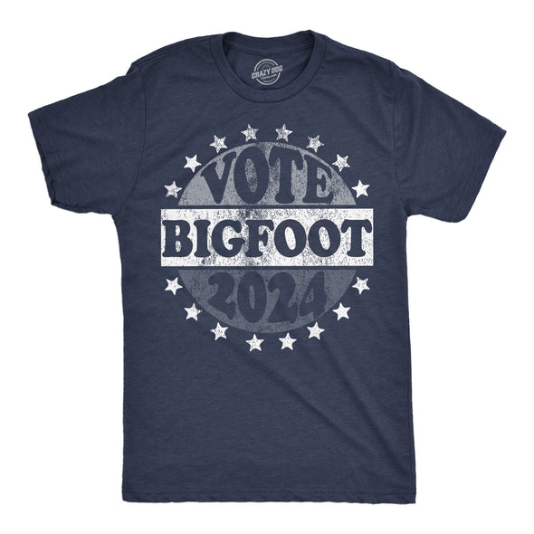 Mens Funny T Shirts Vote Bigfoot 2024 Sarcastic Election Novelty Tee For Men