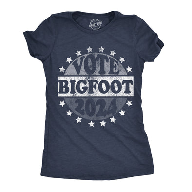 Womens Funny T Shirts Vote Bigfoot 2024 Sarcastic Election Novelty Tee For Ladies