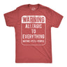 Mens Funny T Shirts Warning Allergic To Everything Sarcastic Graphic Tee For Men