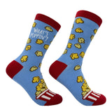 Women's Whats Poppin Socks Funny Sarcastic Popcorn Graphic Novelty Footwear