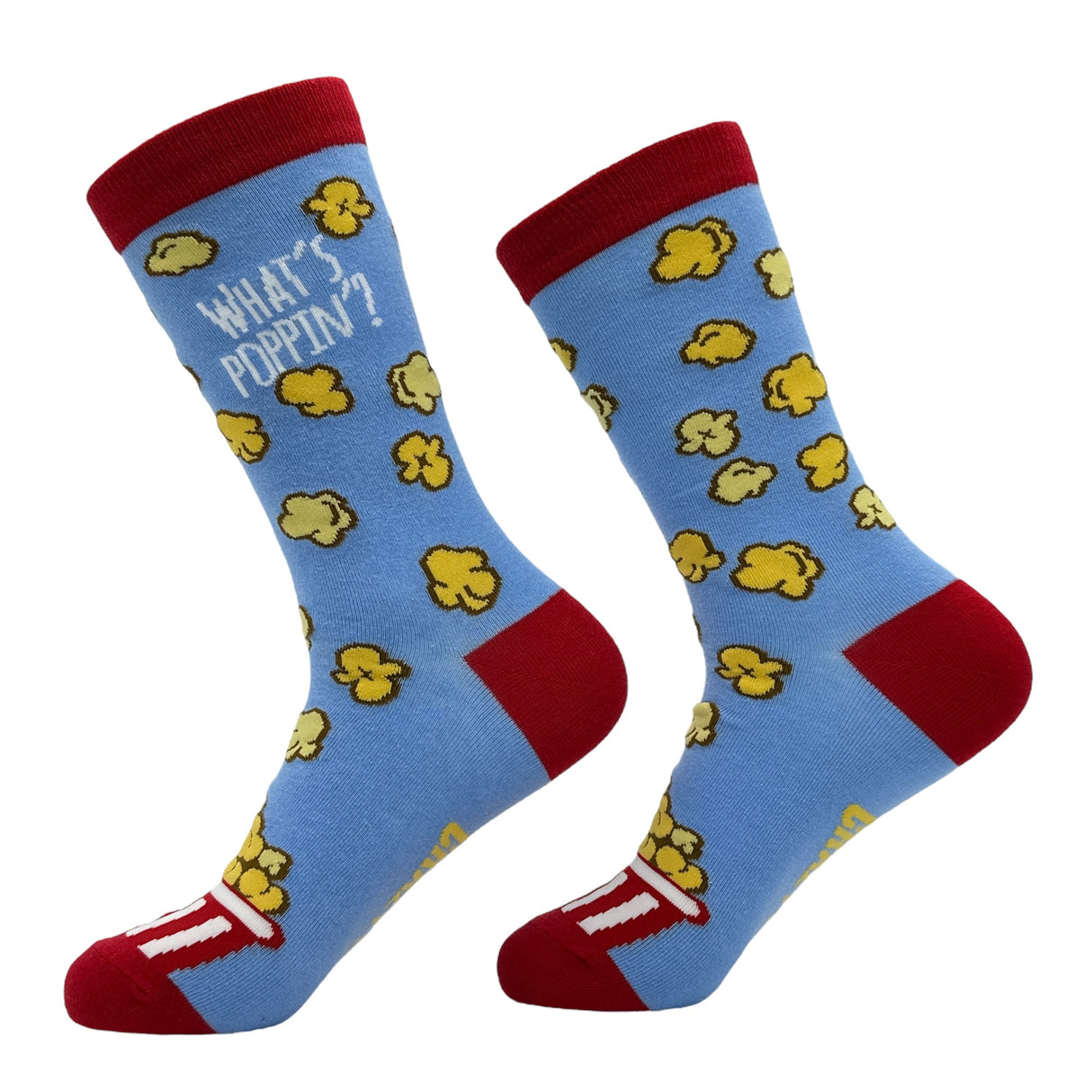 Women's Whats Poppin Socks Funny Sarcastic Popcorn Graphic Novelty Footwear