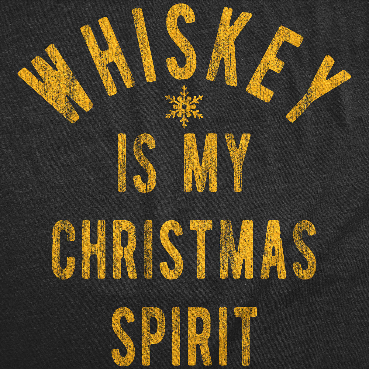 Mens Funny T Shirts Whiskey Is My Christmas Spirit Sarcastic Xmas Drinking Graphic Tee for Men