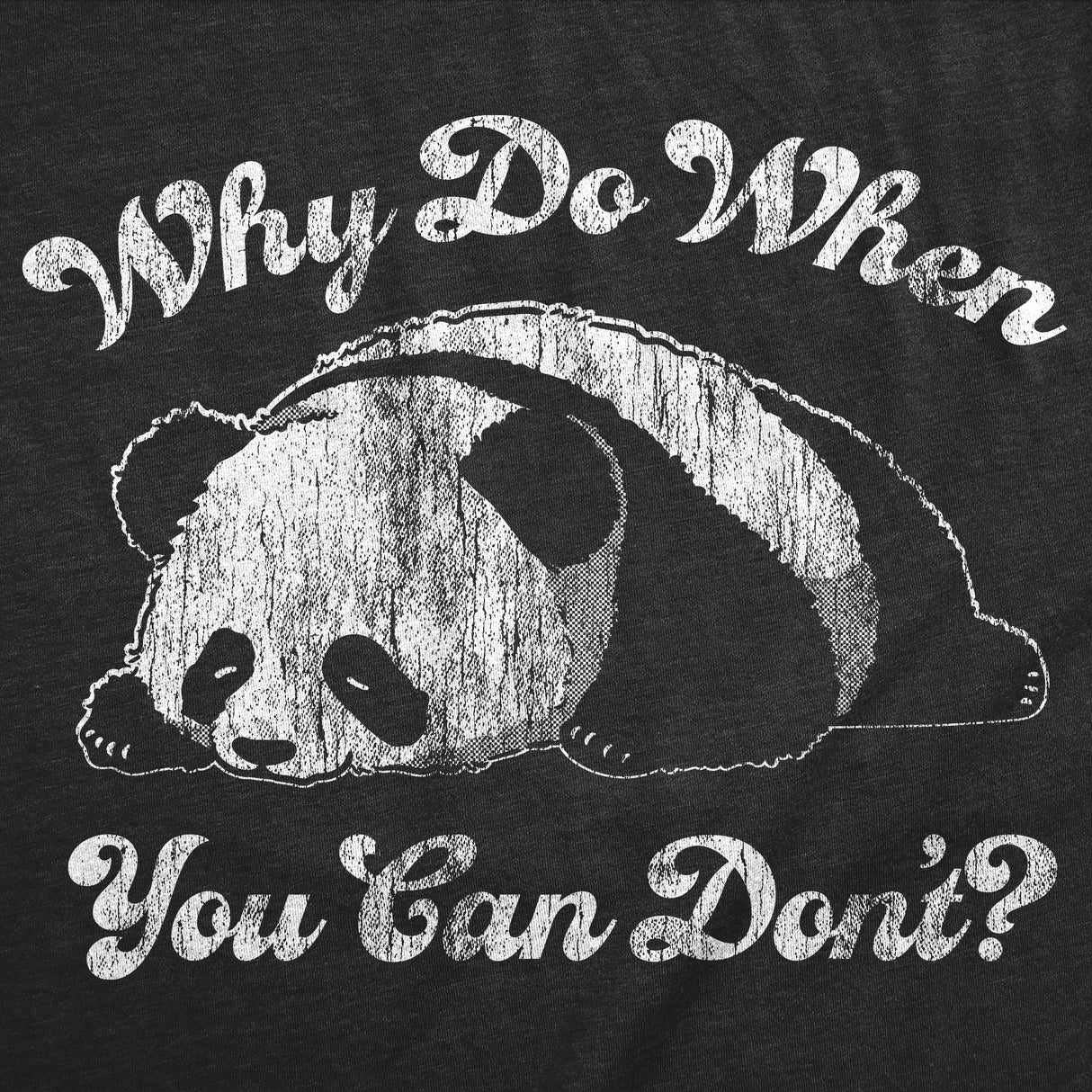 Womens Funny T Shirts Why Do When You Can Dont Sarcastic Lazy Panda Graphic Tee For Ladies