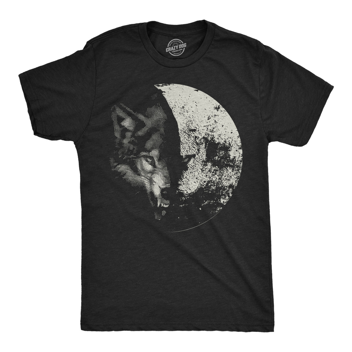 Mens Funny T Shirts Wolf Moon Cool Space Graphic Tee For Men