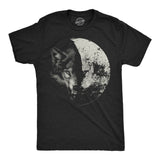 Mens Funny T Shirts Wolf Moon Cool Space Graphic Tee For Men