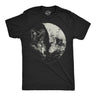 Mens Funny T Shirts Wolf Moon Cool Space Graphic Tee For Men