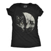 Womens Funny T Shirts Wolf Moon Cool Space Graphic Tee For Ladies