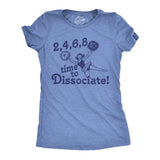 Womens 2 4 6 8 Time to Dissociate T Shirt Funny Anti Social Cheerleader Song Joke Tee for Ladies