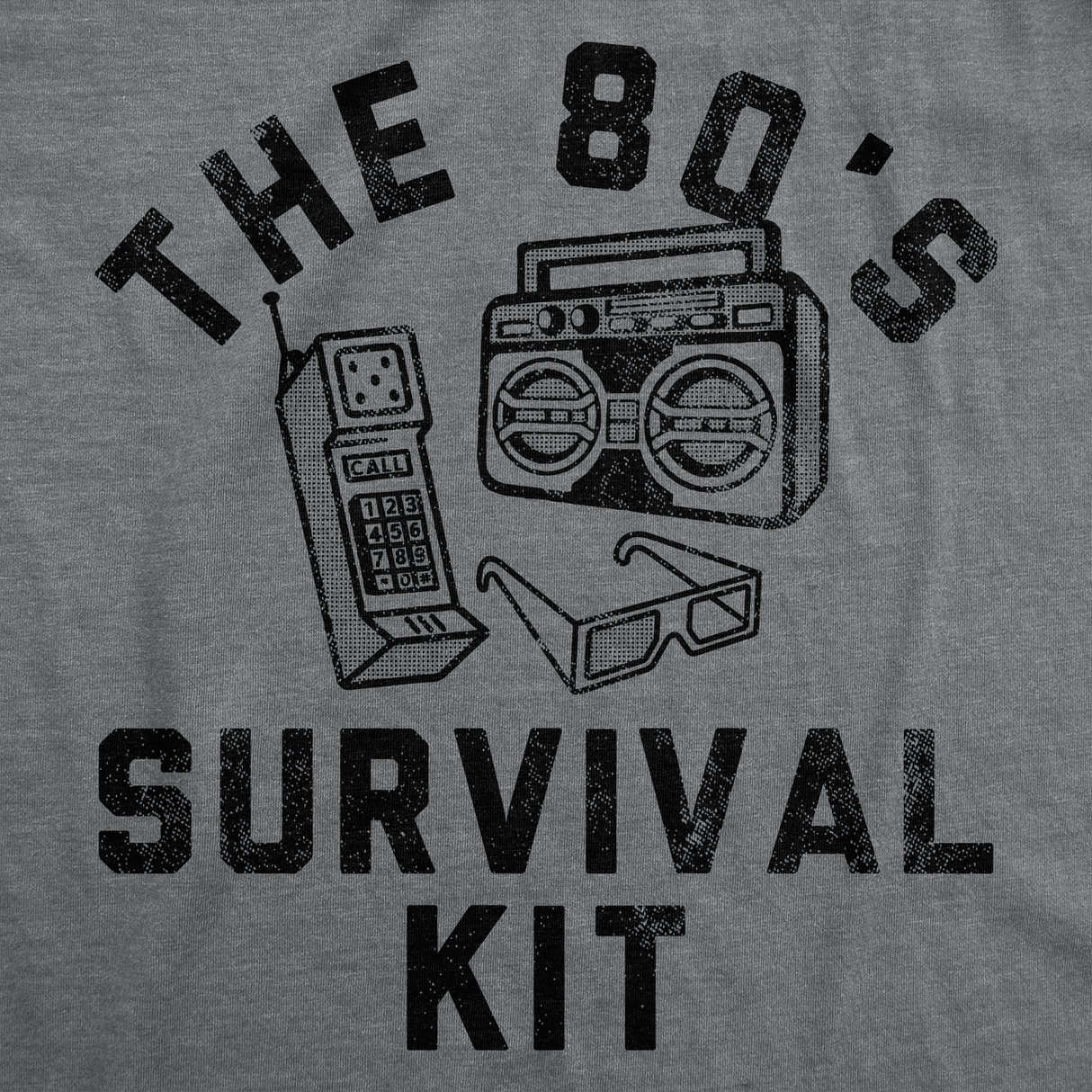 Womens Funny T Shirts The 80s Survival Kit Sarcastic Retro Graphic Tee For Ladies