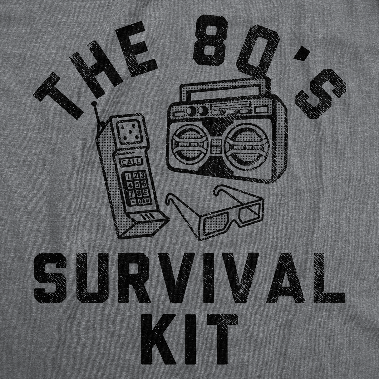 Mens Funny T Shirts The 80s Survival Kit Sarcastic Retro Graphic Tee for Men