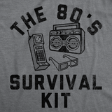 Mens Funny T Shirts The 80s Survival Kit Sarcastic Retro Graphic Tee for Men