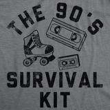 Womens Funny T Shirts The 90s Survival Kit Sarcastic Retro Graphic Tee For Ladies